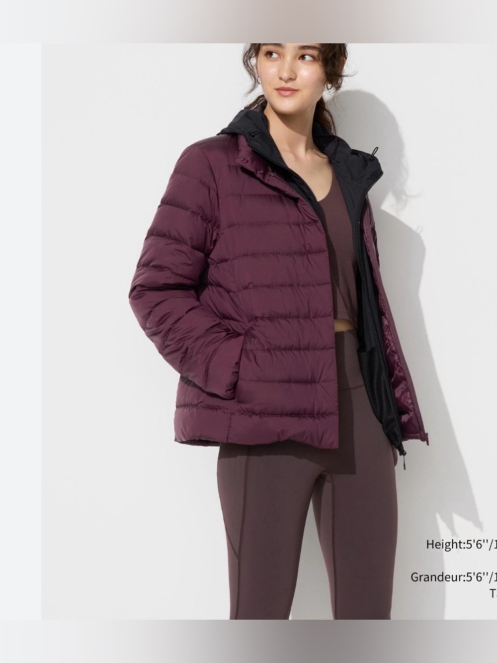 Uniqlo Ultralight Down Jacket Womens Small Maroon  Wine Puffer Lightweight